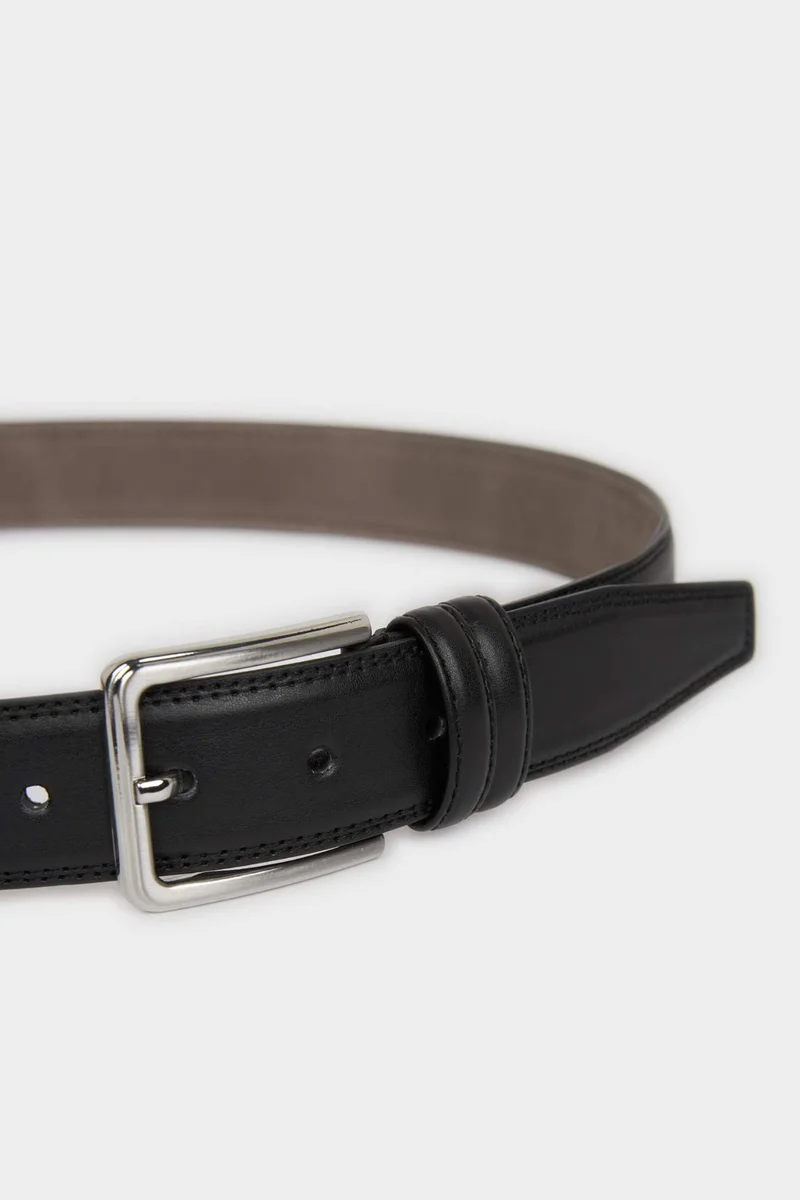 ديفاكتو Man Rectangle Clasp Faux Leather Classic Belt