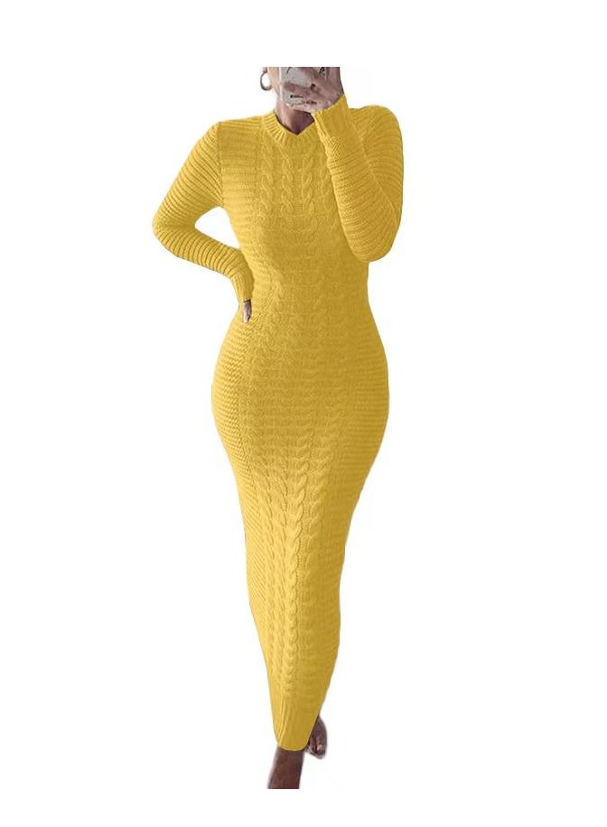 Loquat Autumn Winter New Fashion Twist Fashion Slim Dress 