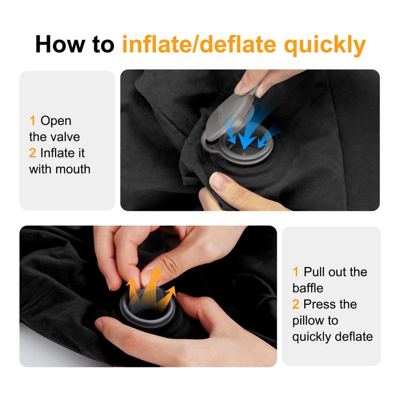 Maliton Inflatable Travel Foot Rest Pillow, Toddler Airplane Bed, Car Seat Foot Rest for Kids, Adjustable Height Leg Rest Pillow for Airplane, Home, Office(Black, 1 Pack) - Image 5