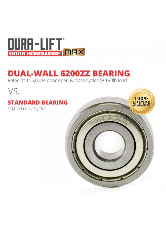 DURA-LIFT DURA-LIFT Ultra-Life MAX 2" Sealed 6200ZZ Bearing Nylon Garage Door Roller, 4" Stem, Pack of 10  - Image 2