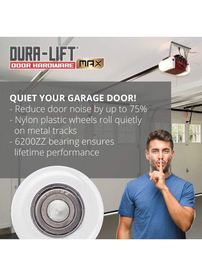 DURA-LIFT DURA-LIFT Ultra-Life MAX 2" Sealed 6200ZZ Bearing Nylon Garage Door Roller, 4" Stem, Pack of 10  - Image 1