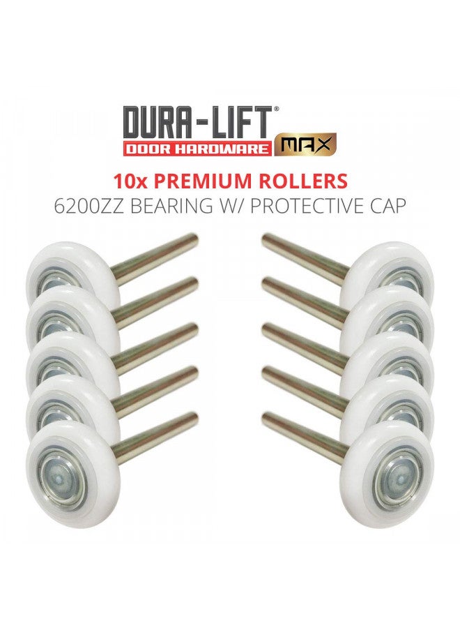 DURA-LIFT DURA-LIFT Ultra-Life MAX 2" Sealed 6200ZZ Bearing Nylon Garage Door Roller, 4" Stem, Pack of 10  - Image 4