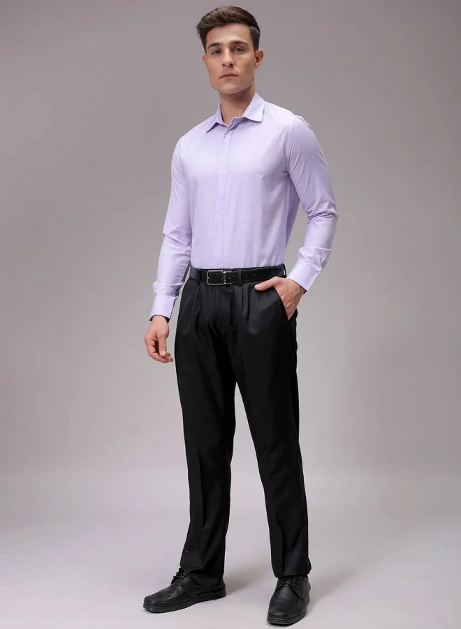 The Indian Garage Co Men Slim Fit Checkered Full Sleeves Cutaway Collar Formal Shirt