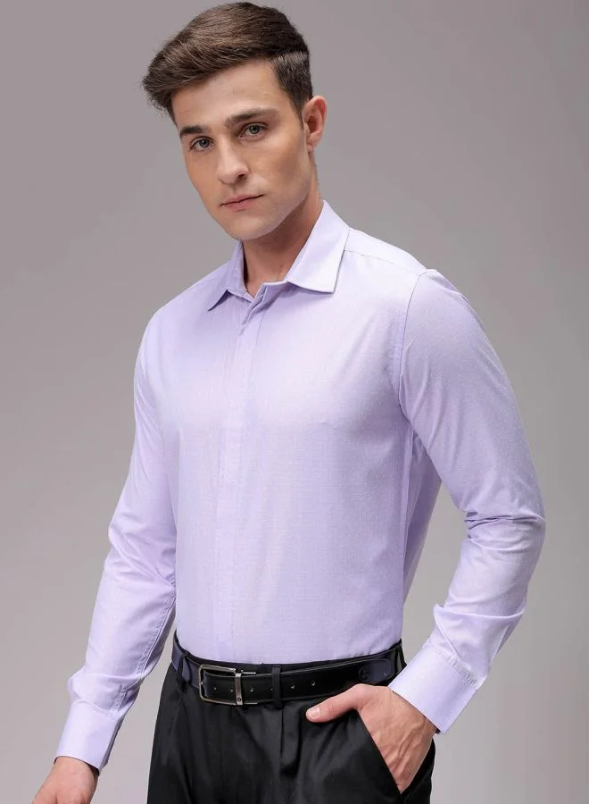 The Indian Garage Co Men Slim Fit Checkered Full Sleeves Cutaway Collar Formal Shirt