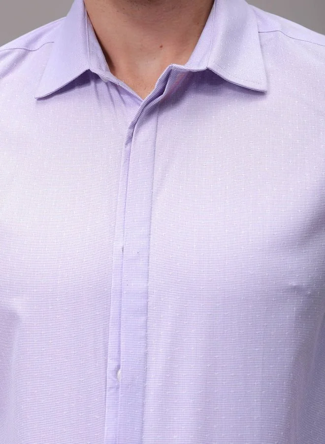The Indian Garage Co Men Slim Fit Checkered Full Sleeves Cutaway Collar Formal Shirt
