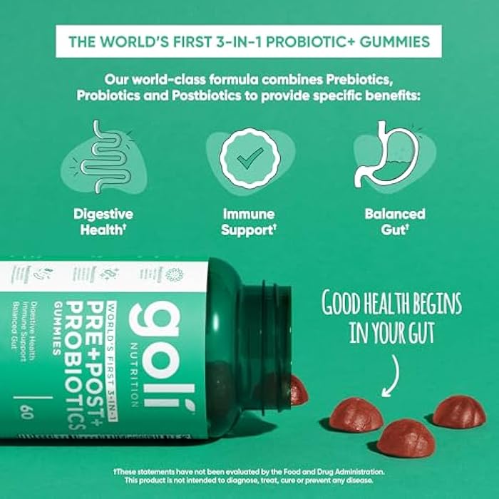 Goli Pre Pro Postbiotic Gummies - Worlds First 3-in-1 Formula with DE111 Probiotics, XOS Prebiotics, MCC1849 Postbiotics - Vegan, Non-GMO, Gluten-Free - Image 4