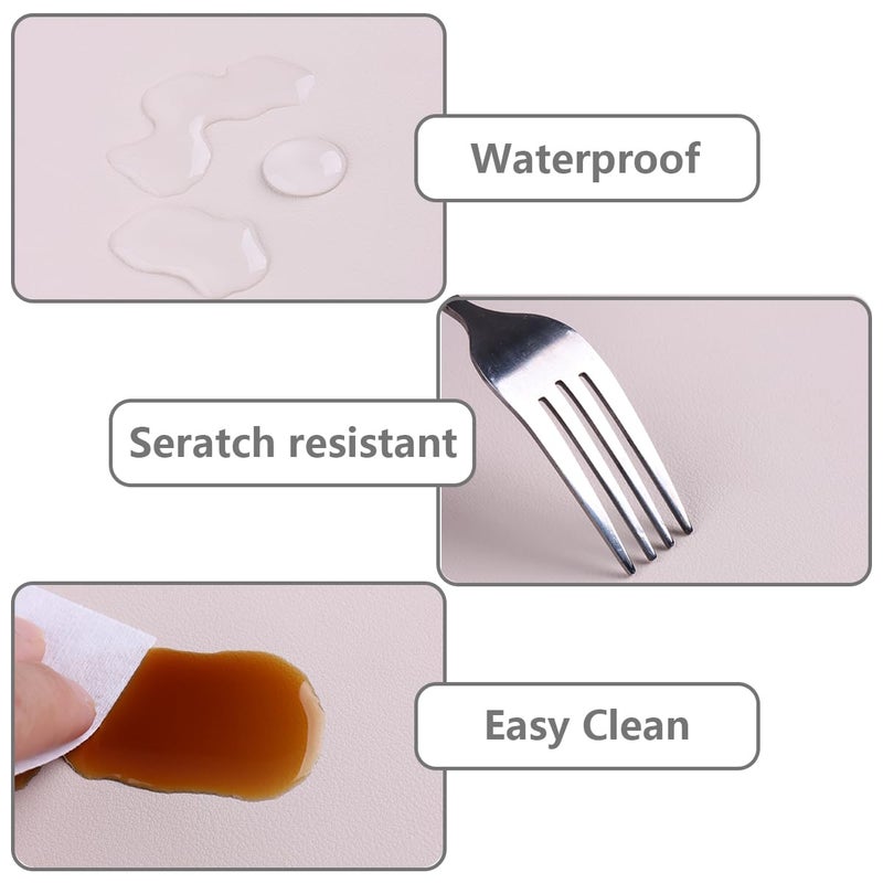 FSpronail (MAT ONLY) FSpronail Nail Art Table Mat, Foldable Nail Art Hand Rest Pad, Microfiber PU Leather Hand Rest, Waterproof Manicure Pad Accessories Tool, Nails Table Pad for Technician Salon Home-Beige - Image 3