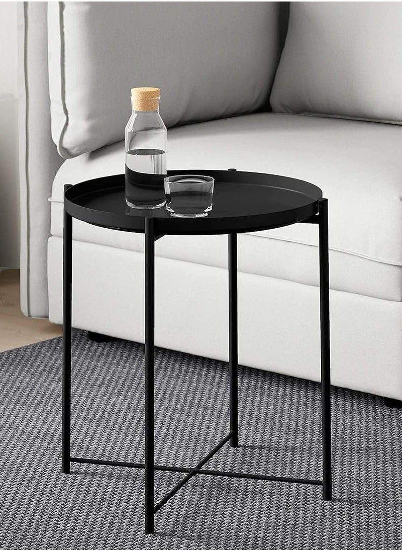 ALMUFARREJ Round Steel Table Black 45x53x45cm  - Image 5