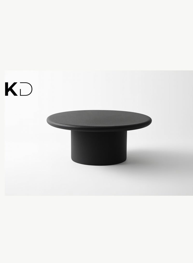 KUSTOMDECO Karnak Sway 2-Piece Black Round Coffee Table Set – Modern Minimalist Luxury Center & Side Tables with Cylindrical Base for Living Room & Office UAE - Image 2