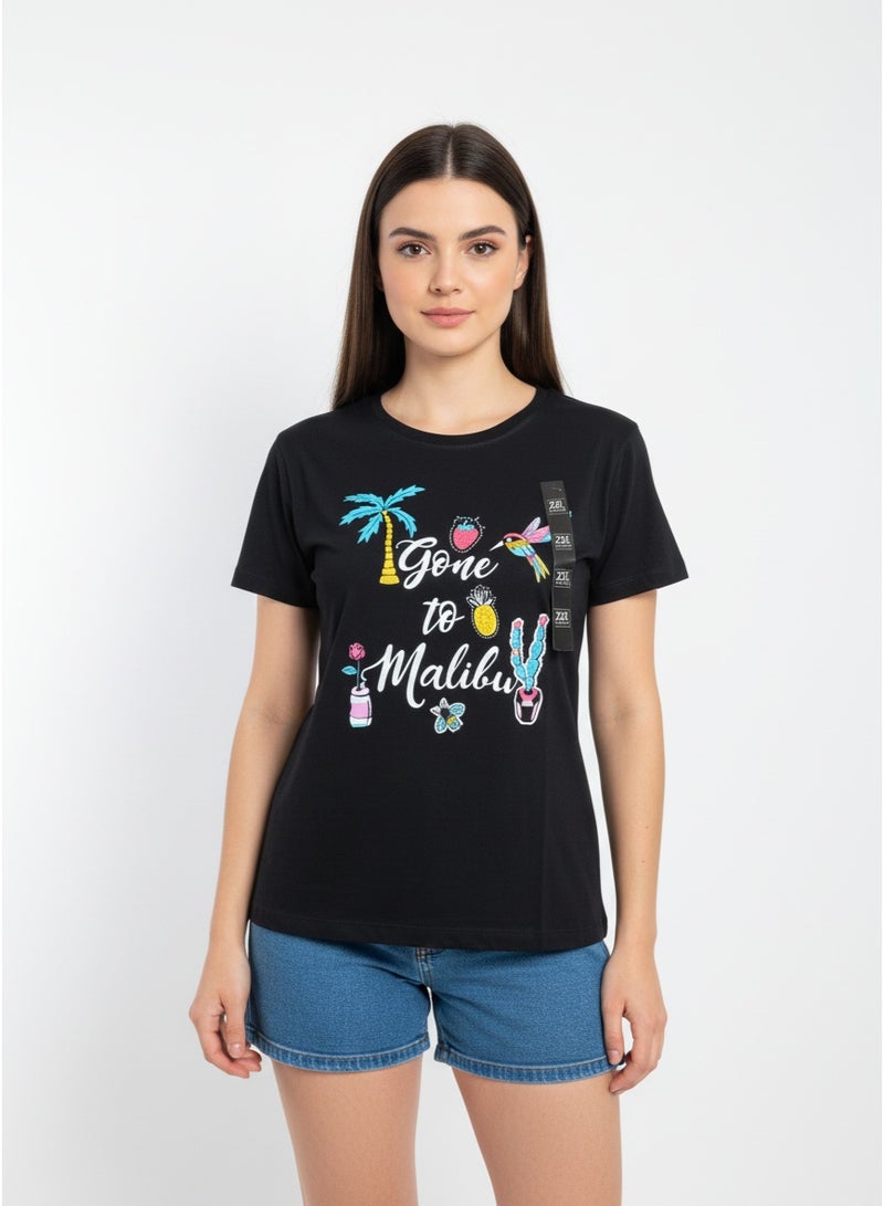 general T-SHIRT BODICE/NAINA LADIES PRINT S/S SV/HT-LT 101 - Image 2