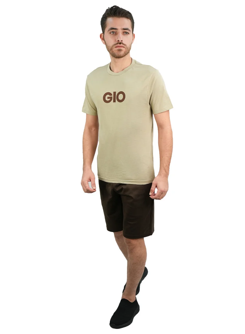 GIORDANO Men's Cotton Signature Print Slim Fit Tee