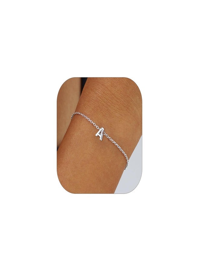 ChicSilver Initial Bracelets for Women Dainty 925 Sterling Silver Initial Bracelet Minimalist Letter Bracelet for Women Bracelet with Initials A Alphabet Jewelry - Image 1