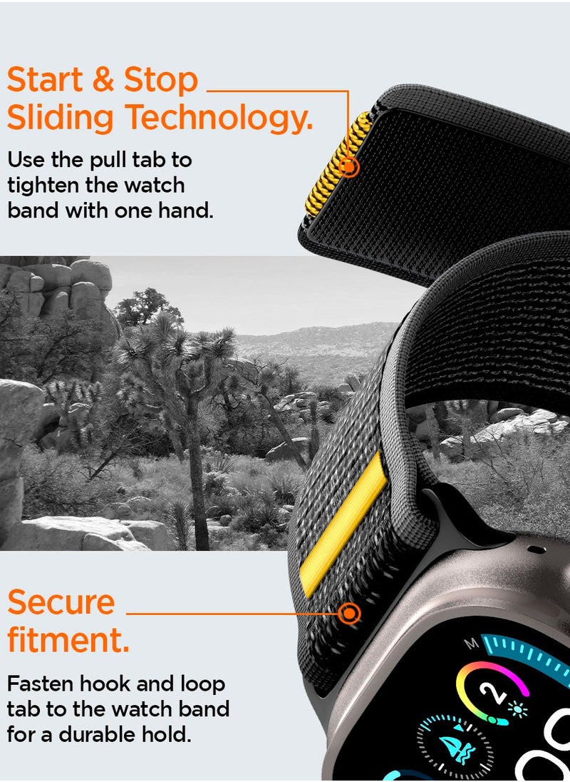 Spigen - Athlex Air Apple Watch Band for Apple Watch Ultra 2/1 49mm, Series 10 46mm, 9/8/7 45mm, SE2/SE/6/5/4 44mm, 3/2/1 42mm Adjustable Loop Band Strap - Active Black - Image 1