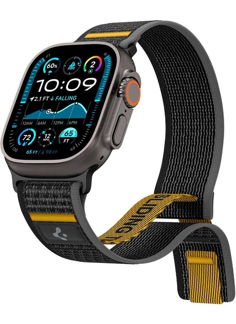 Spigen - Athlex Air Apple Watch Band for Apple Watch Ultra 2/1 49mm, Series 10 46mm, 9/8/7 45mm, SE2/SE/6/5/4 44mm, 3/2/1 42mm Adjustable Loop Band Strap - Active Black - Image 1