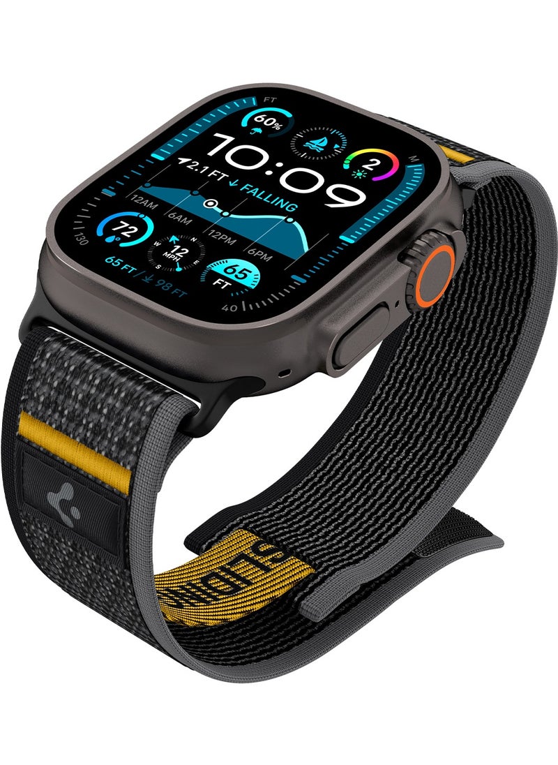 Spigen - Athlex Air Apple Watch Band for Apple Watch Ultra 2/1 49mm, Series 10 46mm, 9/8/7 45mm, SE2/SE/6/5/4 44mm, 3/2/1 42mm Adjustable Loop Band Strap - Active Black - Image 1
