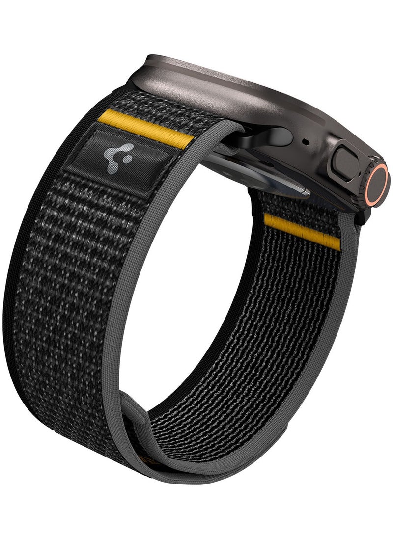 Spigen - Athlex Air Apple Watch Band for Apple Watch Ultra 2/1 49mm, Series 10 46mm, 9/8/7 45mm, SE2/SE/6/5/4 44mm, 3/2/1 42mm Adjustable Loop Band Strap - Active Black - Image 1