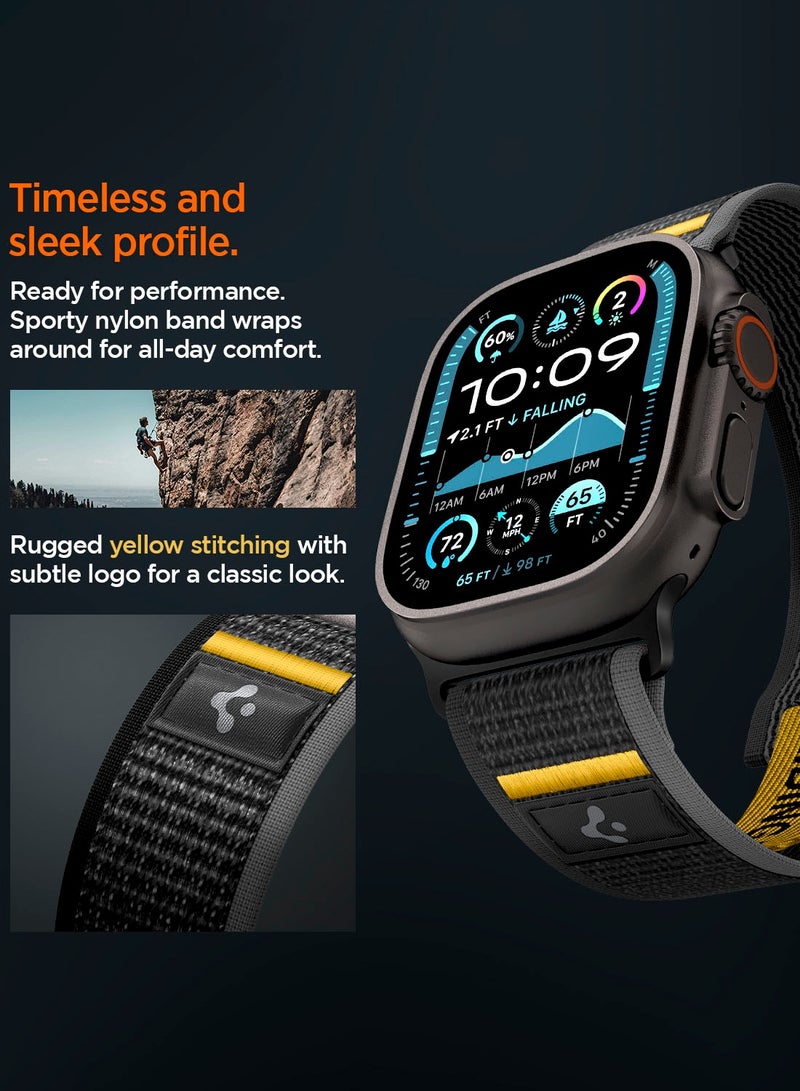 Spigen حزام ساعة آثليكس إير لساعة آبل ووتش ألترا 2/1 49 مم، سلسلة 10 46 مم، 9/8/7 45 مم، SE2/SE/6/5/4 44 مم، 3/2/1 42 مم حزام حلقة قابلة للتعديل - أسود نشط - Image 5