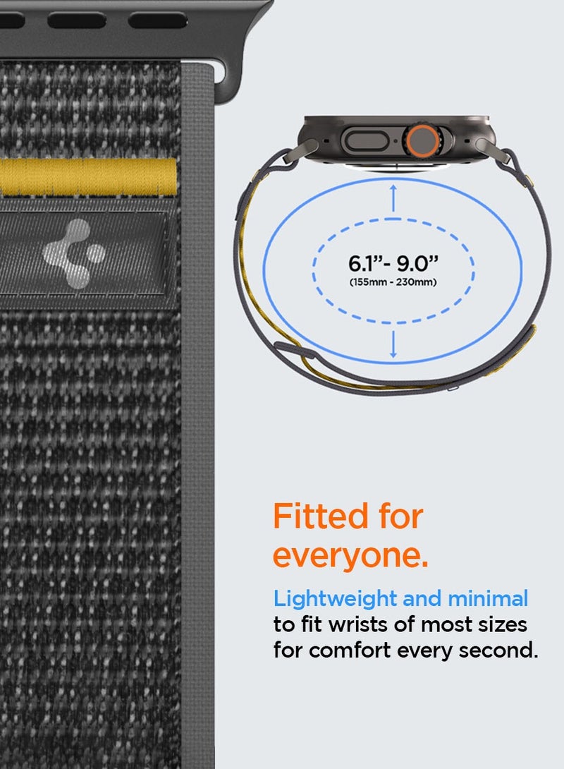 Spigen حزام ساعة آثليكس إير لساعة آبل ووتش ألترا 2/1 49 مم، سلسلة 10 46 مم، 9/8/7 45 مم، SE2/SE/6/5/4 44 مم، 3/2/1 42 مم حزام حلقة قابلة للتعديل - أسود نشط - Image 4