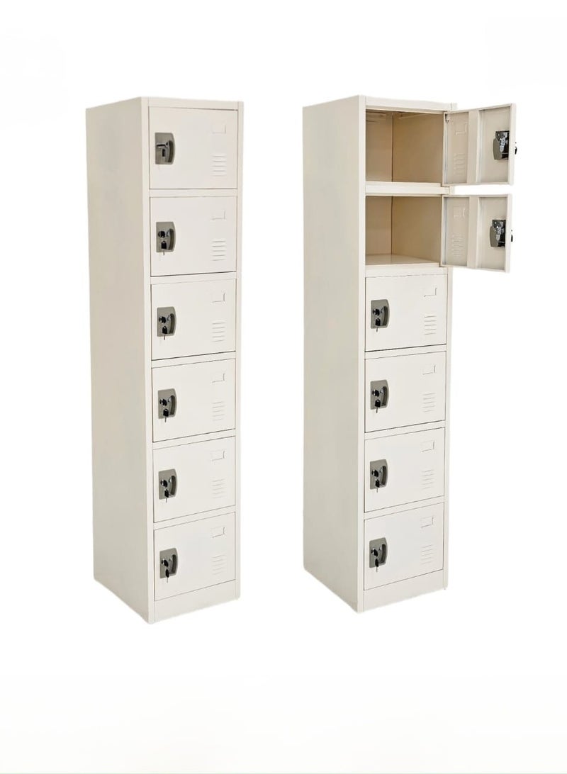Generic 6-Door Locker Cabinet – Steel Storage Locker with Secure Locking System, Durable Design for Offices, Schools, and Gym Spaces 