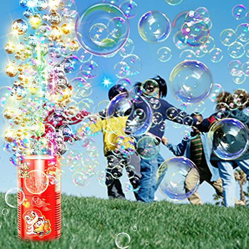 Xanadued 4 PCS Fireworks Bubble Machine with 4x80ml Bubble Solution Portable Automatic Bubble Machine with Lights and Closeable Music Bubble Maker Toys for Kids Outside Activities Parties Wedding - Image 5