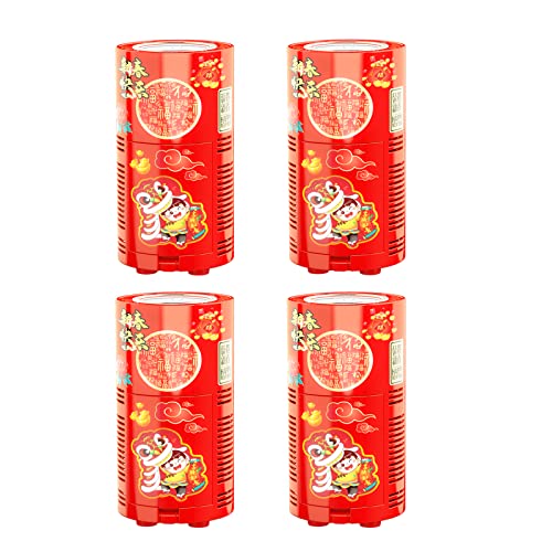 Xanadued 4 PCS Fireworks Bubble Machine with 4x80ml Bubble Solution Portable Automatic Bubble Machine with Lights and Closeable Music Bubble Maker Toys for Kids Outside Activities Parties Wedding - Image 1