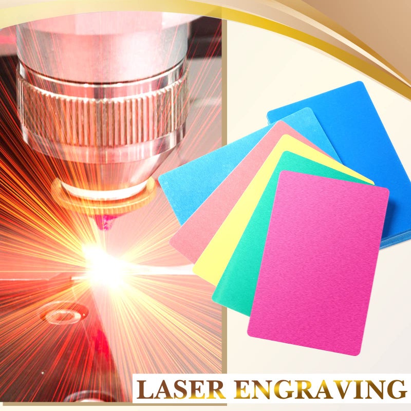 Marspark 300 قطعة من الألواح المعدنية الفارغة للنقش متعددة الاستخدامات من الألمنيوم، بطاقات عمل فارغة من الألمنيوم لآلة النقش CNC، النقش بالليزر، بطاقات DIY، سمك 0.21 مم / 0.01 بوصة (متعددة الألوان) - Image 4