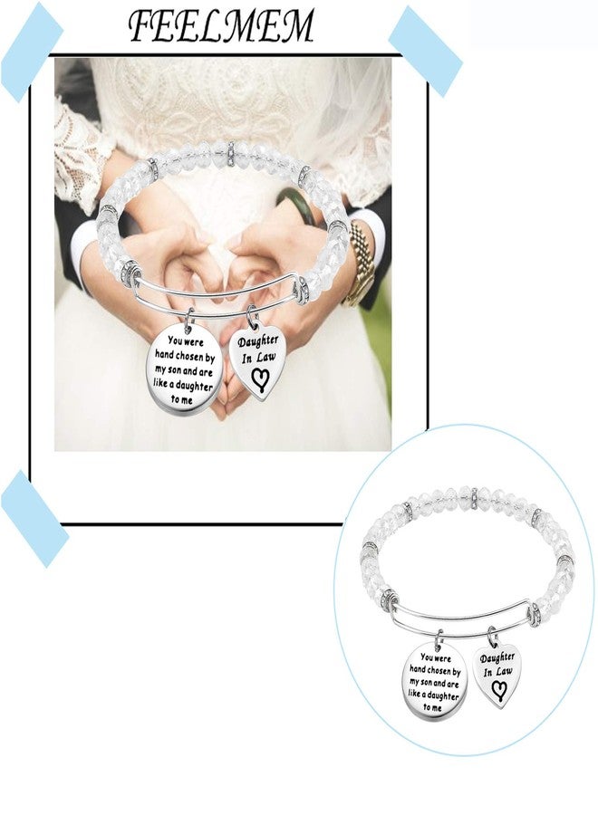 FEELMEM Daughter-in-Law Bracelet You Were Hand Chosen By My Son And Are Like A To Me Bangle Bracelet Gift for Daughter In Lawss … (Beaded bracelet) - Image 5
