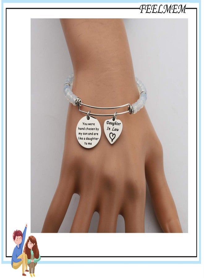 FEELMEM Daughter-in-Law Bracelet You Were Hand Chosen By My Son And Are Like A To Me Bangle Bracelet Gift for Daughter In Lawss … (Beaded bracelet) - Image 4