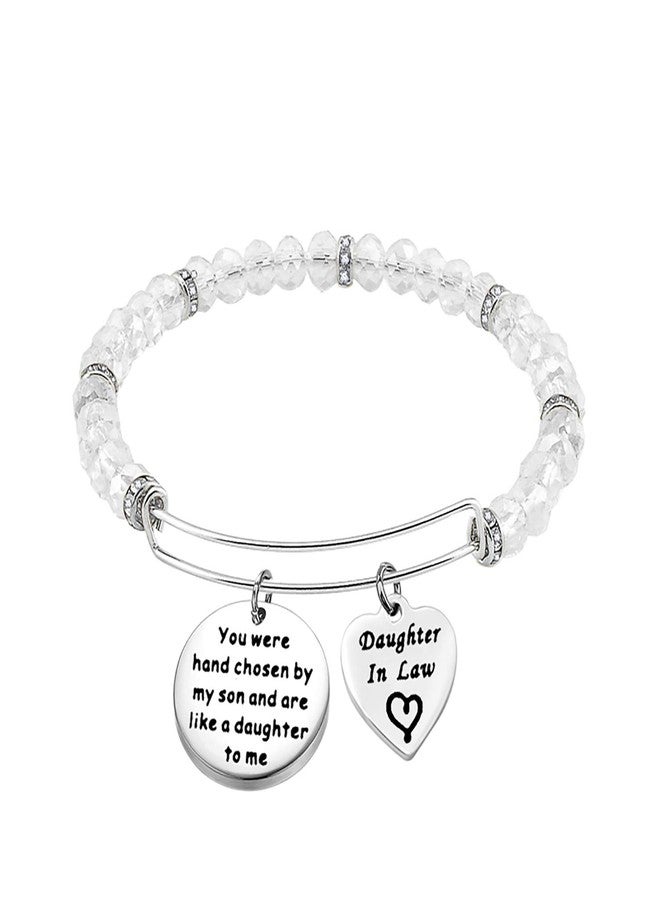 FEELMEM Daughter-in-Law Bracelet You Were Hand Chosen By My Son And Are Like A To Me Bangle Bracelet Gift for Daughter In Lawss … (Beaded bracelet) - Image 1