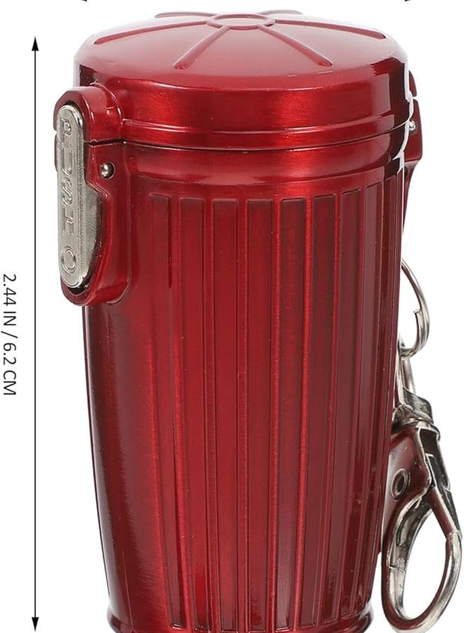 Portable Mini Ashtray Keychain Lid Fire Resistant Sealed Cigarette Butt Can For Outdoor Travel Car Use - Image 3