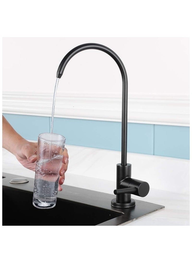 Arabest صنبور فلتر تحلية المياه مع دوران 360 درجة تصميم أسود برافعة واحدة ارتفاع 25 سم - Image 1