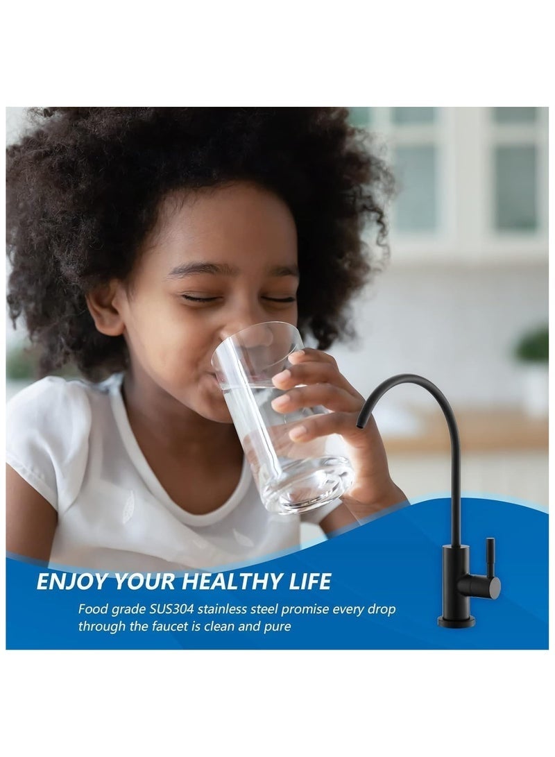 Arabest صنبور فلتر تحلية المياه مع دوران 360 درجة تصميم أسود برافعة واحدة ارتفاع 25 سم - Image 4