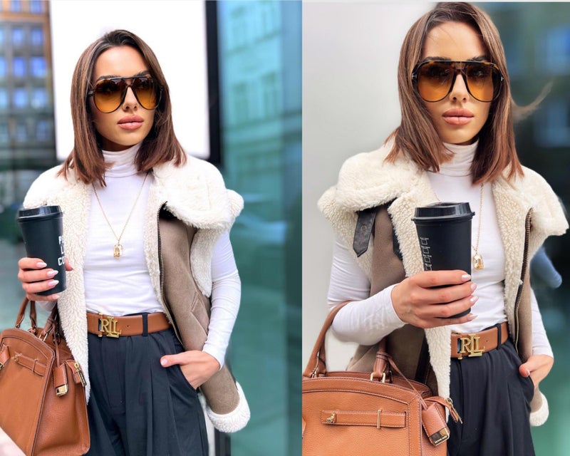 GUVIVI Retro Aviator Sunglasses for Women Men Oversized Classic 70s Vintage Trendy Square Aviators Tortoise Sun Glasses - Image 3