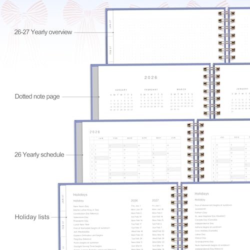 &And Per Se And Per Se 2026 Planner, A4 Size-Daily, Weekly & 18-Monthly Planner, Daily Schedule, Monthly Tabs, 100 GSM Thick Paper(Bowknot Pattern) - Image 5