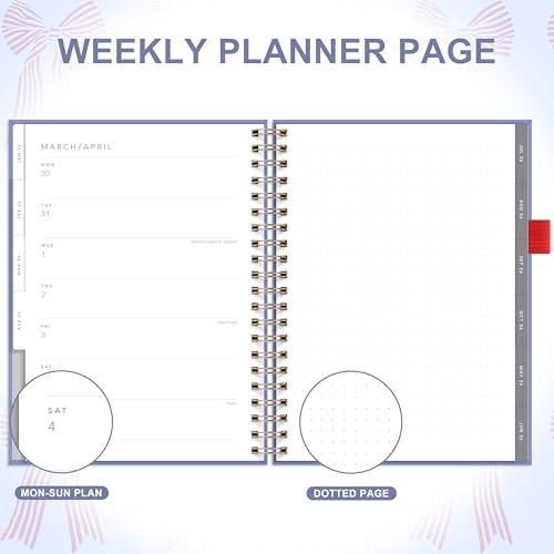 &And Per Se And Per Se 2026 Planner, A4 Size-Daily, Weekly & 18-Monthly Planner, Daily Schedule, Monthly Tabs, 100 GSM Thick Paper(Bowknot Pattern) - Image 4