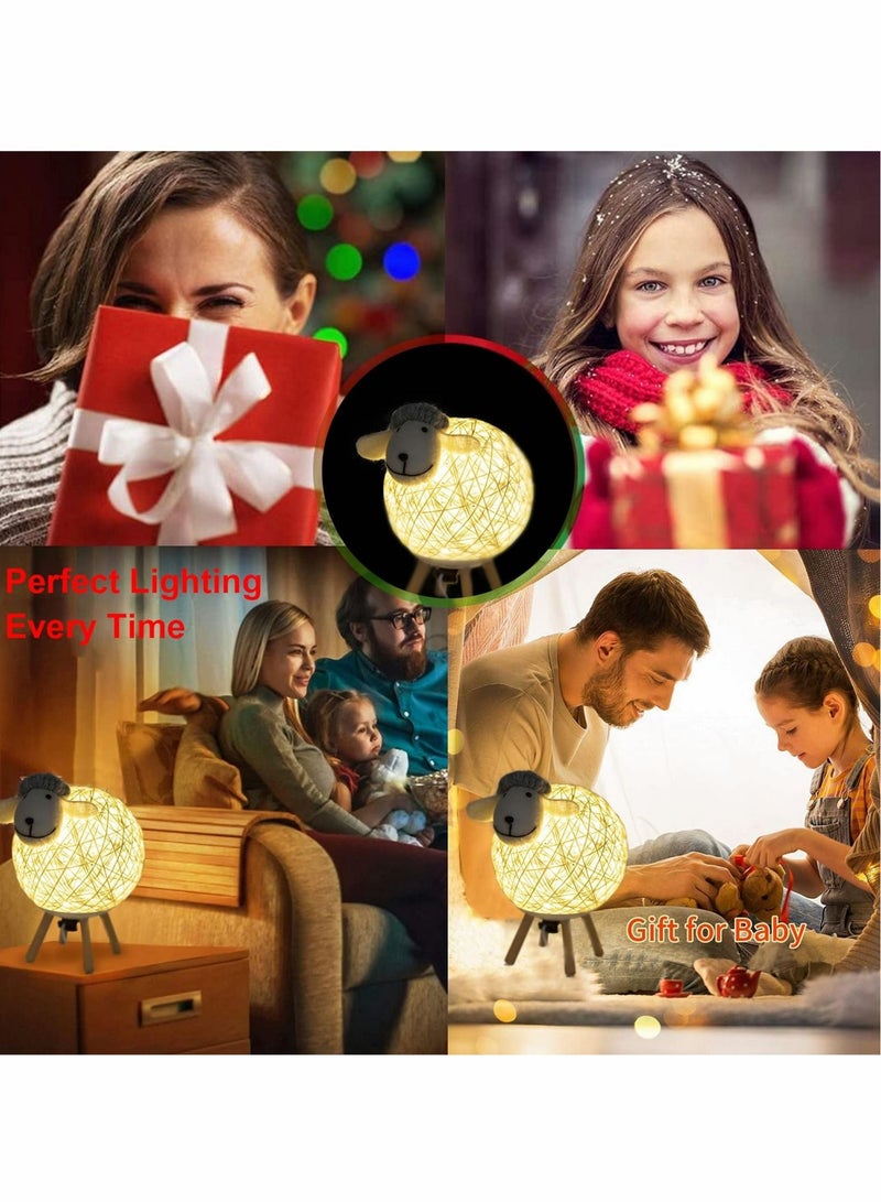 كابتن تيك Small Size Lamb Sleep Night Light USB Rechargeable Bedroom Kids Adult Bedside Decorative Light with Switch - Image 4