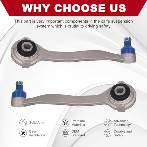 Bapmic Front Upper Left & Right Control Arm Kit Replacement for Mercedes Benz C250 SLK250 W203 W204 C207 C209, Replaces# 2043304311, 2043304411 (Set of 2) - Image 3