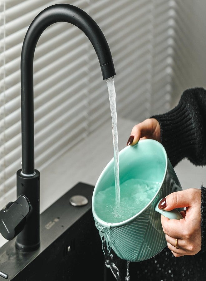 Adewnest Soup Bowl with Handle : 38 OZ Soup Mug with Handle - Microwave Safe Large Ceramic Bowl with Handle - Wide Large Soup Cup - Mint Green, 6 Inch, Oversized - Image 5