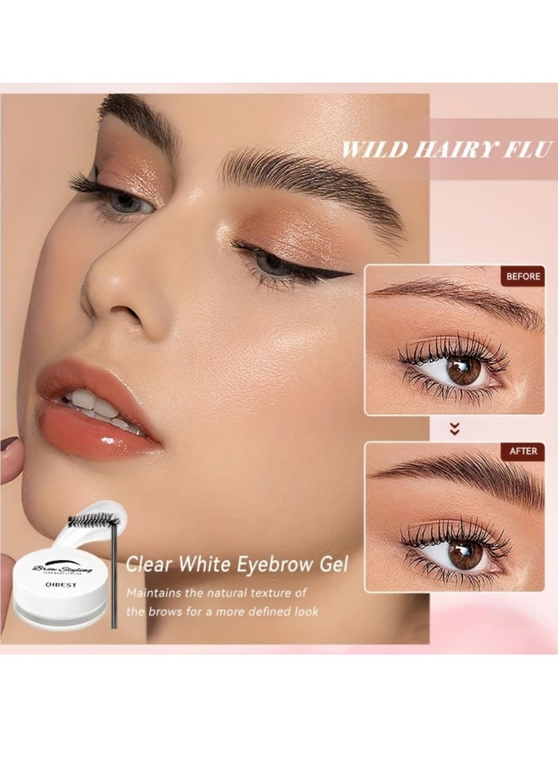 QiBest جل تصفيف الحواجب الشفاف - شمع تشكيل الحواجب - صابون جل تصفيف الحواجب - كريم تشكيل الحواجب الطبيعية - شمع رفع الحواجب - جل لاصق الحواجب الشفاف - مجموعة صابون الحواجب المقاومة للماء - Image 2