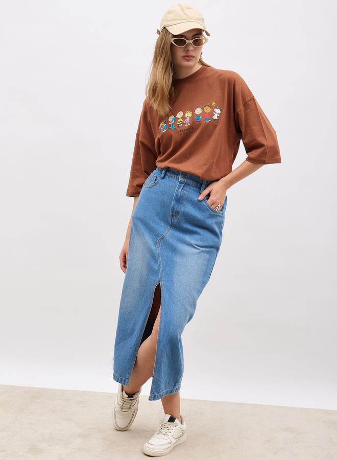 Styli Graphic Print Short Sleeve Oversized T-Shirt  - Image 1