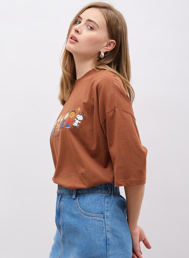 Styli Graphic Print Short Sleeve Oversized T-Shirt  - Image 3