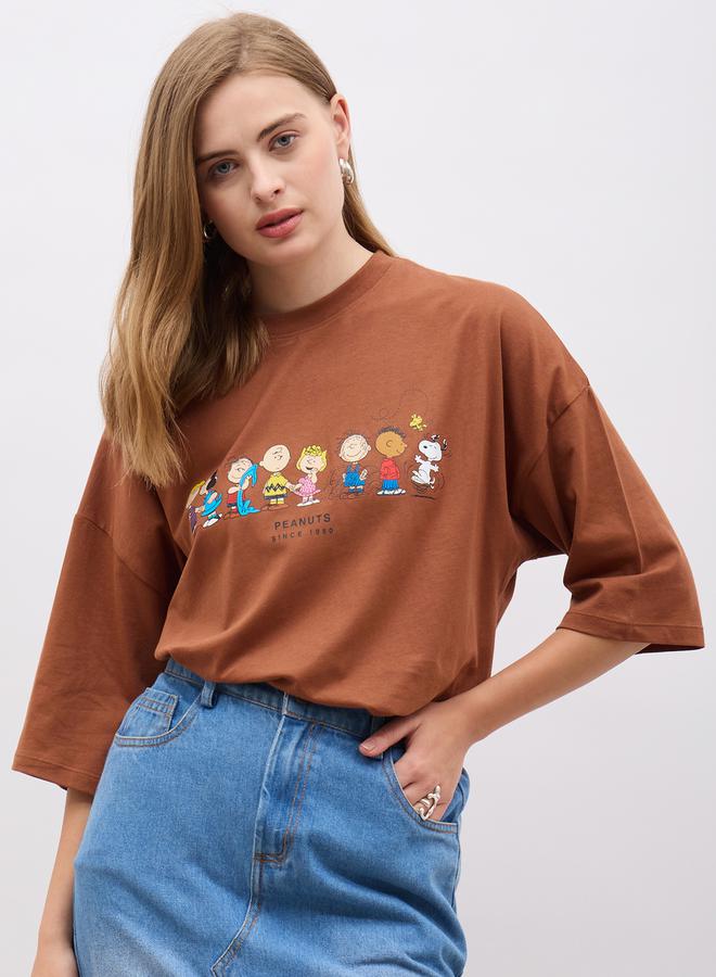 Styli Graphic Print Short Sleeve Oversized T-Shirt  - Image 2