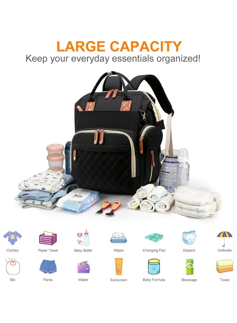Huitich Multifunction Travel Back Pack Maternity Baby Changing Bags Large Capacity Waterproof and Stylish Black - Image 4