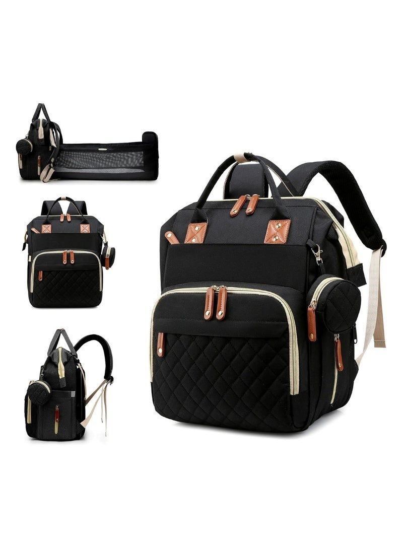 Huitich Multifunction Travel Back Pack Maternity Baby Changing Bags Large Capacity Waterproof and Stylish Black - Image 2