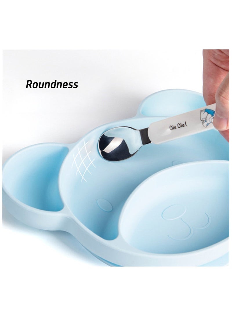 SYOSI Suction Plates for Babies and Toddlers Non Slip Silicone Baby Weaning Plate Stay Put Toddler Feeding Plate with Suction Kids Placemat for No More Meal Time Mess - Image 5