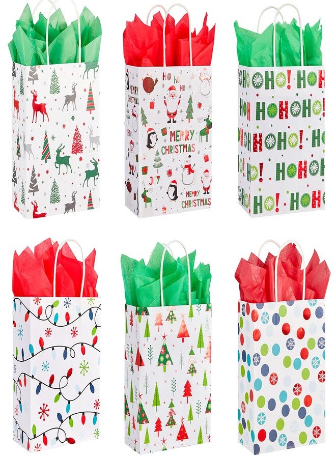 SUNCOLOR 30 Small Christmas Gift Bags With Tissue paper - Image 1