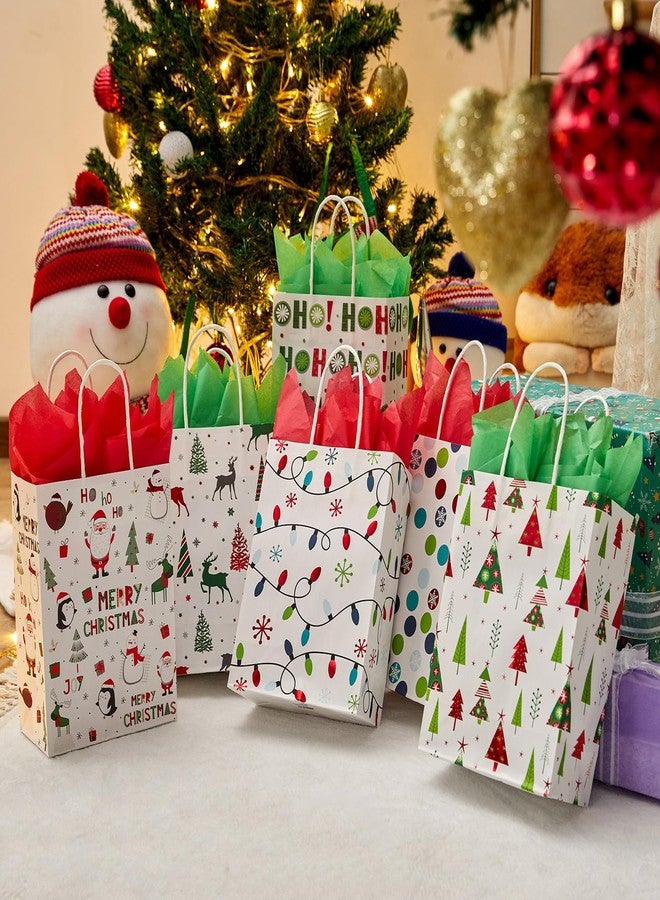 SUNCOLOR 30 Small Christmas Gift Bags With Tissue paper - Image 5
