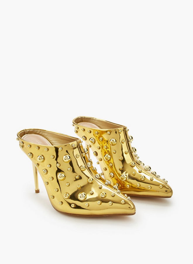 Celeste صنادل كعب مدبب مزينة بالمسامير للنساء - Image 3