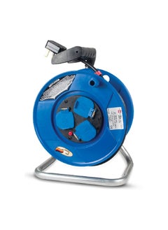 Brennenstuhl 3-Way 3120 W Plastic Extension Cable Reel Blue and Black 25 m 1218053  - Image 1