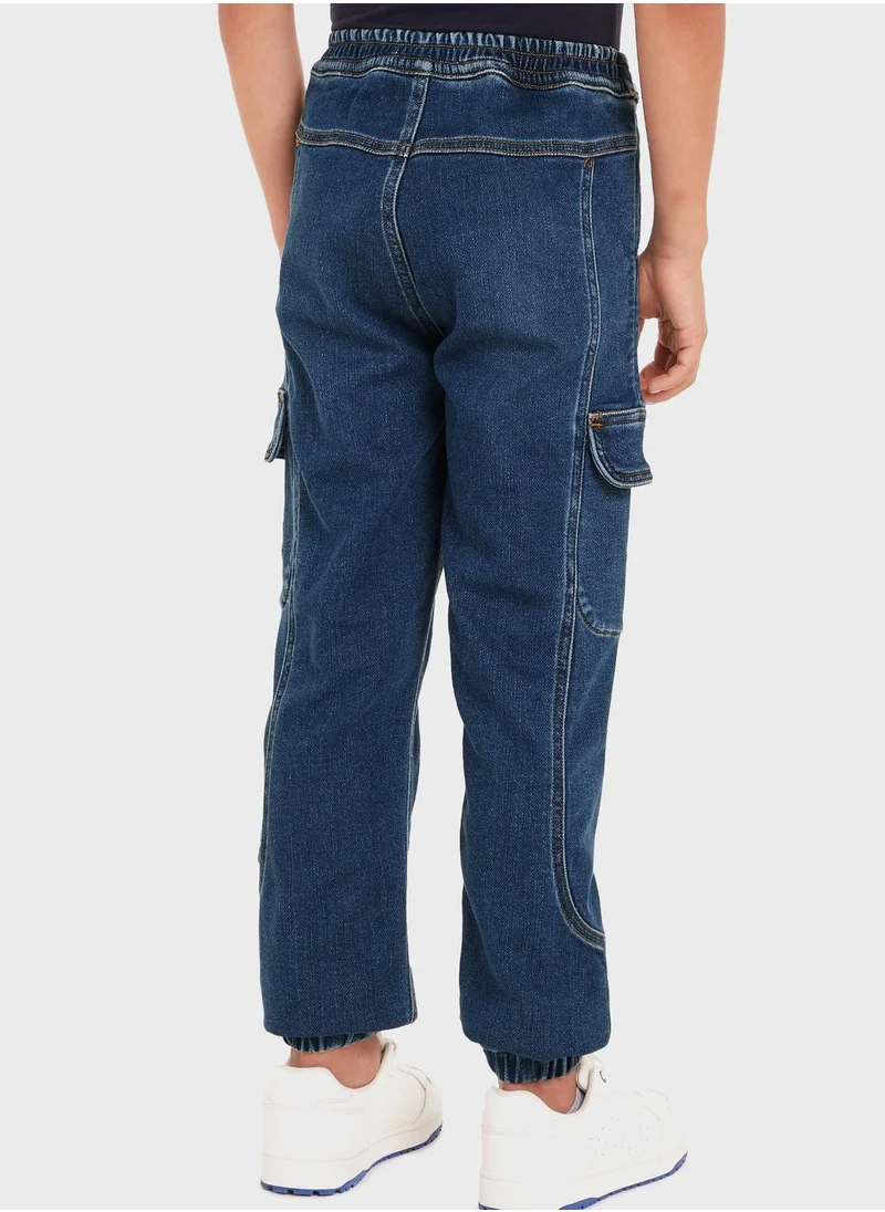 Calvin Klein Jeans Youth Denim Cargo Pants